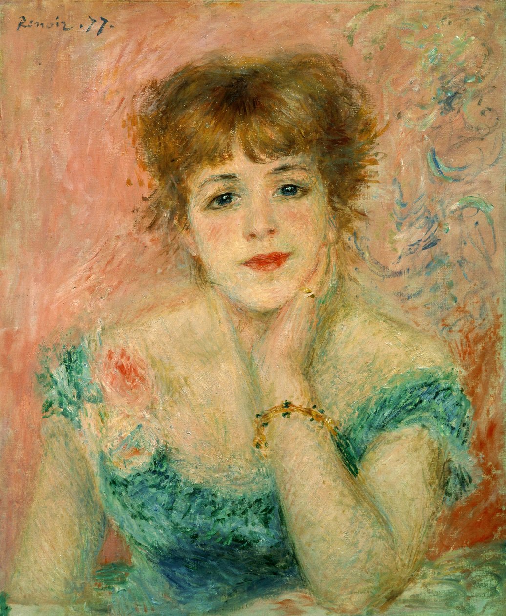 Portret aktorki Jeanne Samary, 1877 (studium) autorstwa Pierre Auguste Renoir