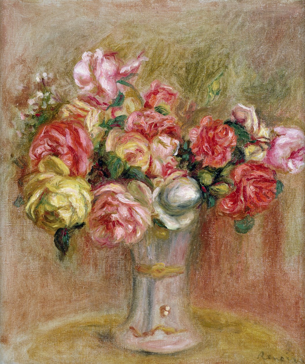 Сэврийн вазели дахь сарнай autorstwa Pierre Auguste Renoir
