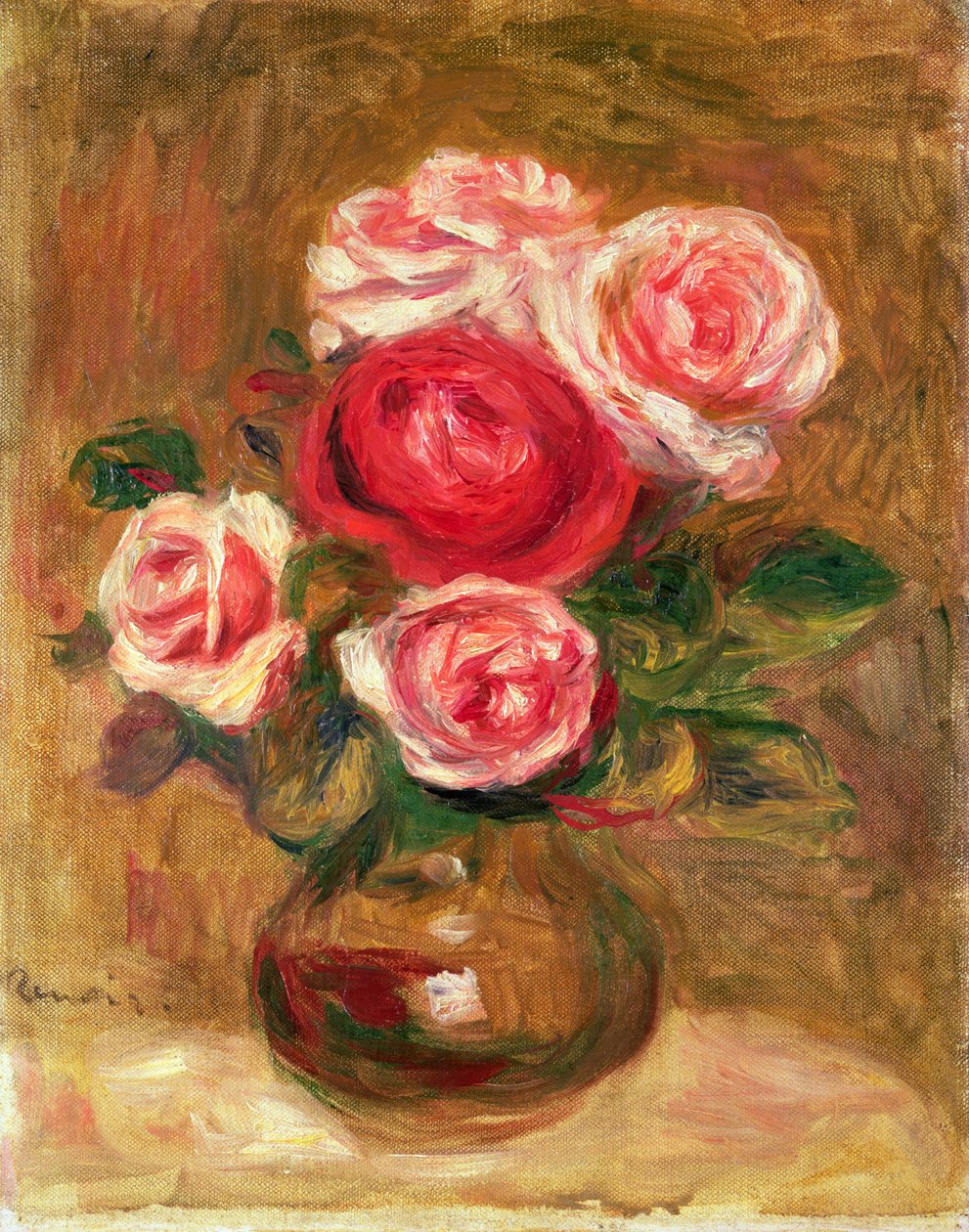 Róże w doniczce autorstwa Pierre Auguste Renoir