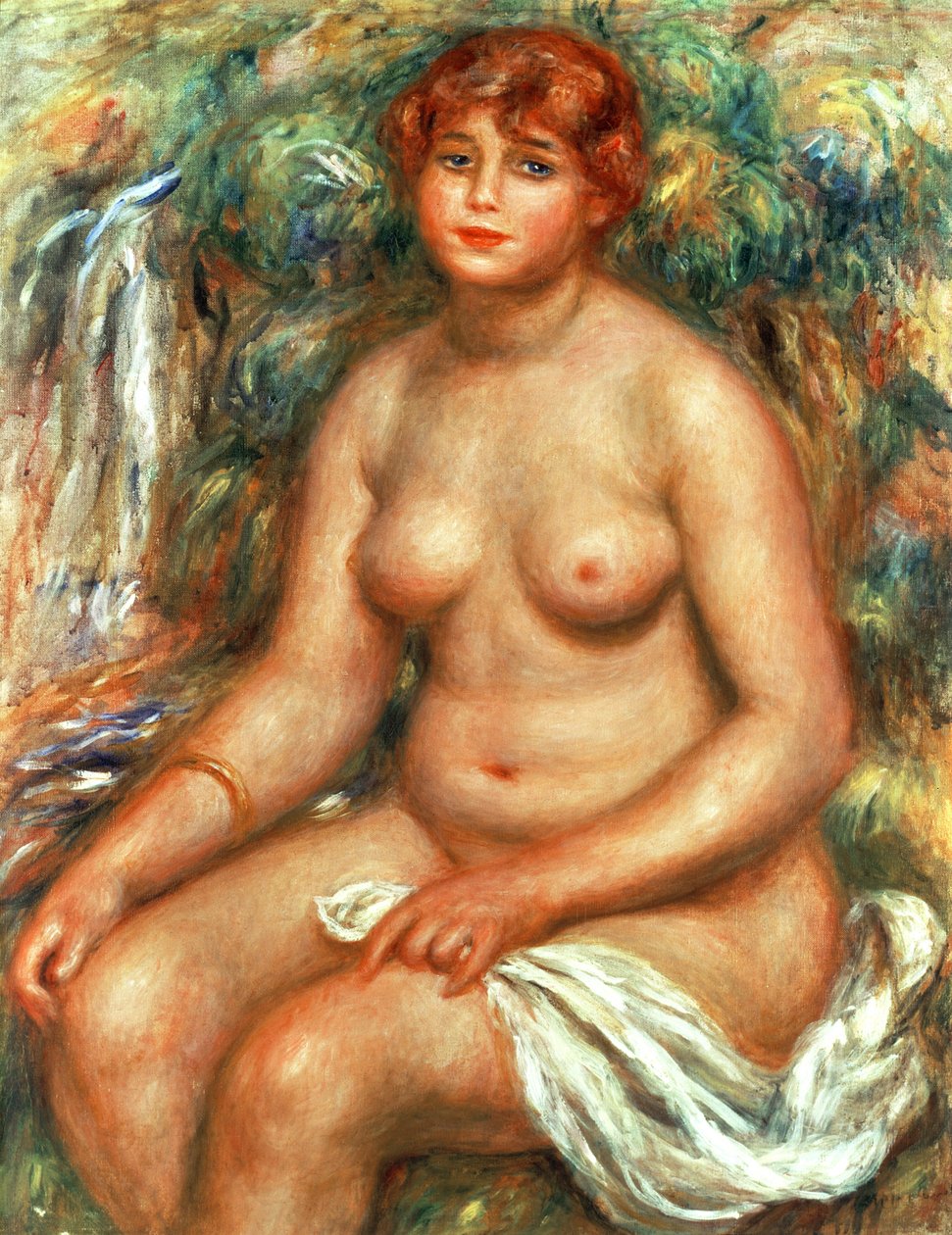 Kąpiący się na siedząco, 1916 autorstwa Pierre Auguste Renoir