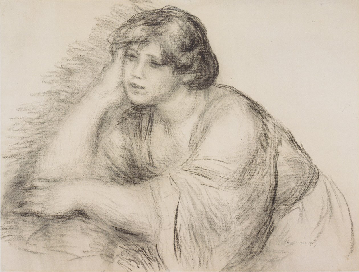 Siedząca dziewczyna autorstwa Pierre Auguste Renoir