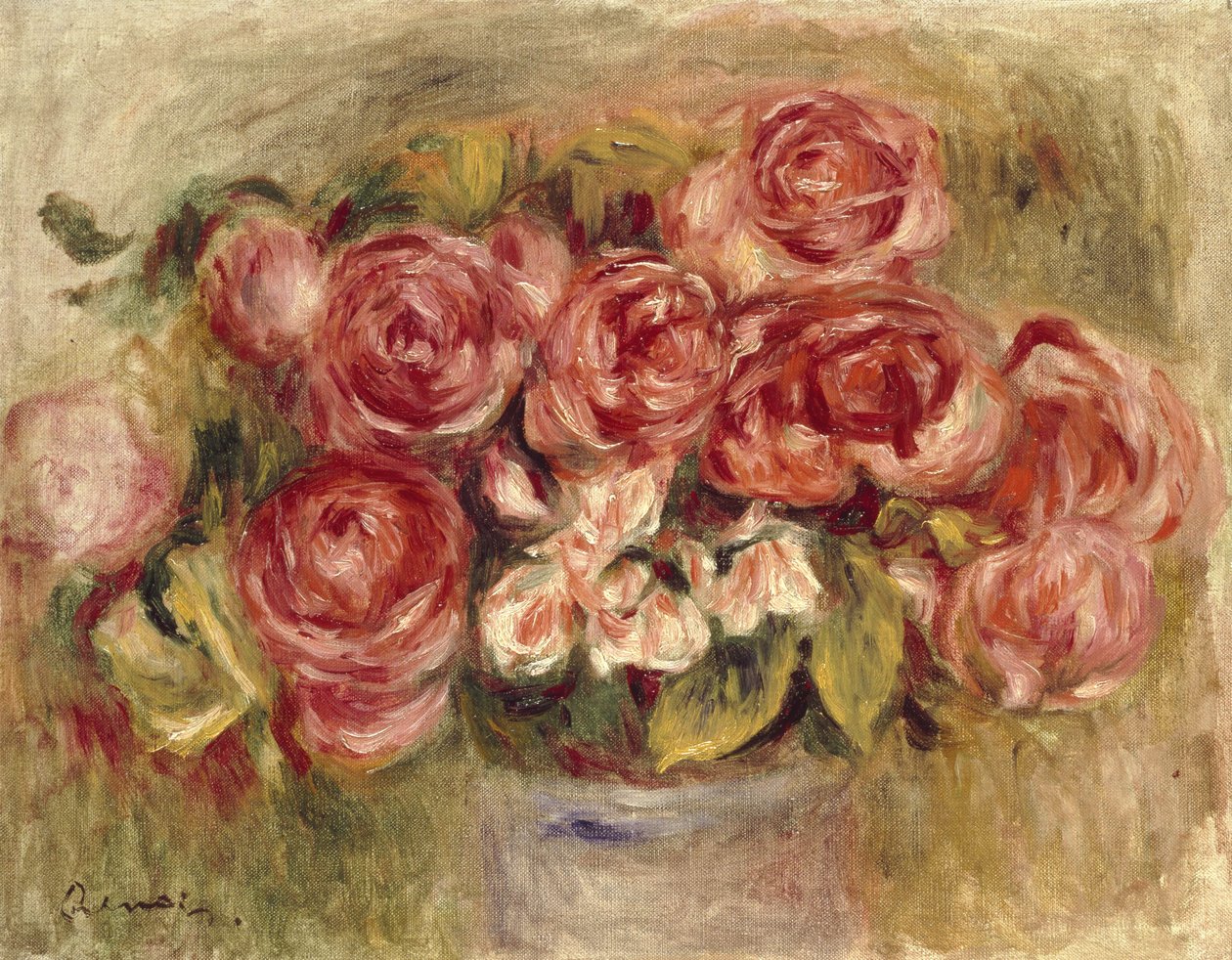 Martwa natura z różami w wazonie, lata 80. i 90. XIX w. autorstwa Pierre Auguste Renoir