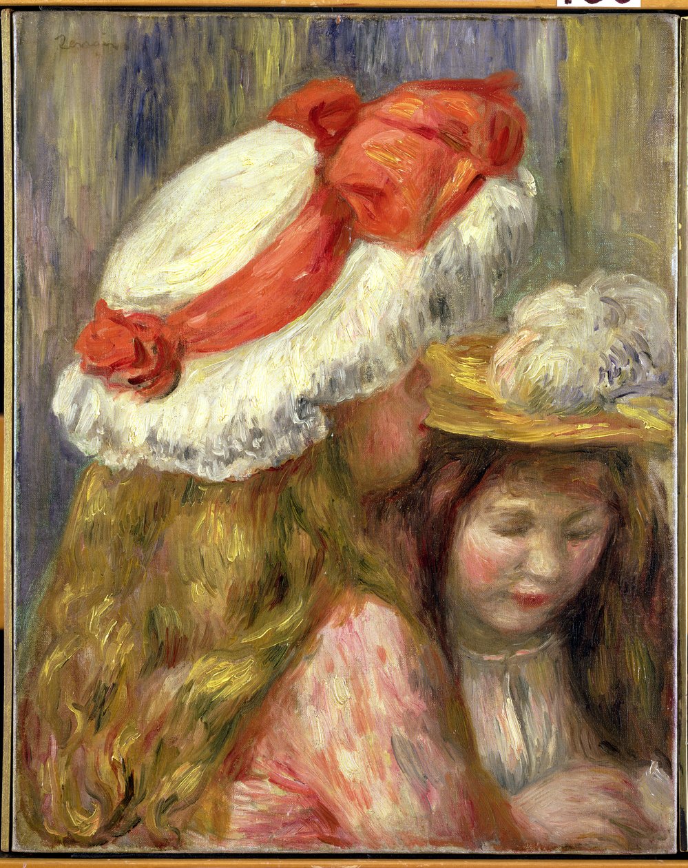Dwie dziewczyny w kapeluszach, ok. 1890 r. autorstwa Pierre Auguste Renoir
