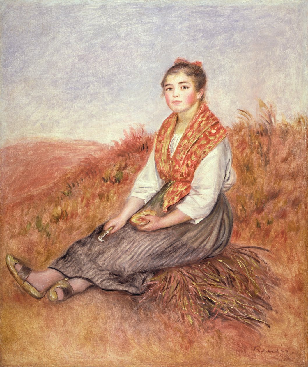 Kobieta z wiązką drewna opałowego, ok. 1882 r. autorstwa Pierre Auguste Renoir