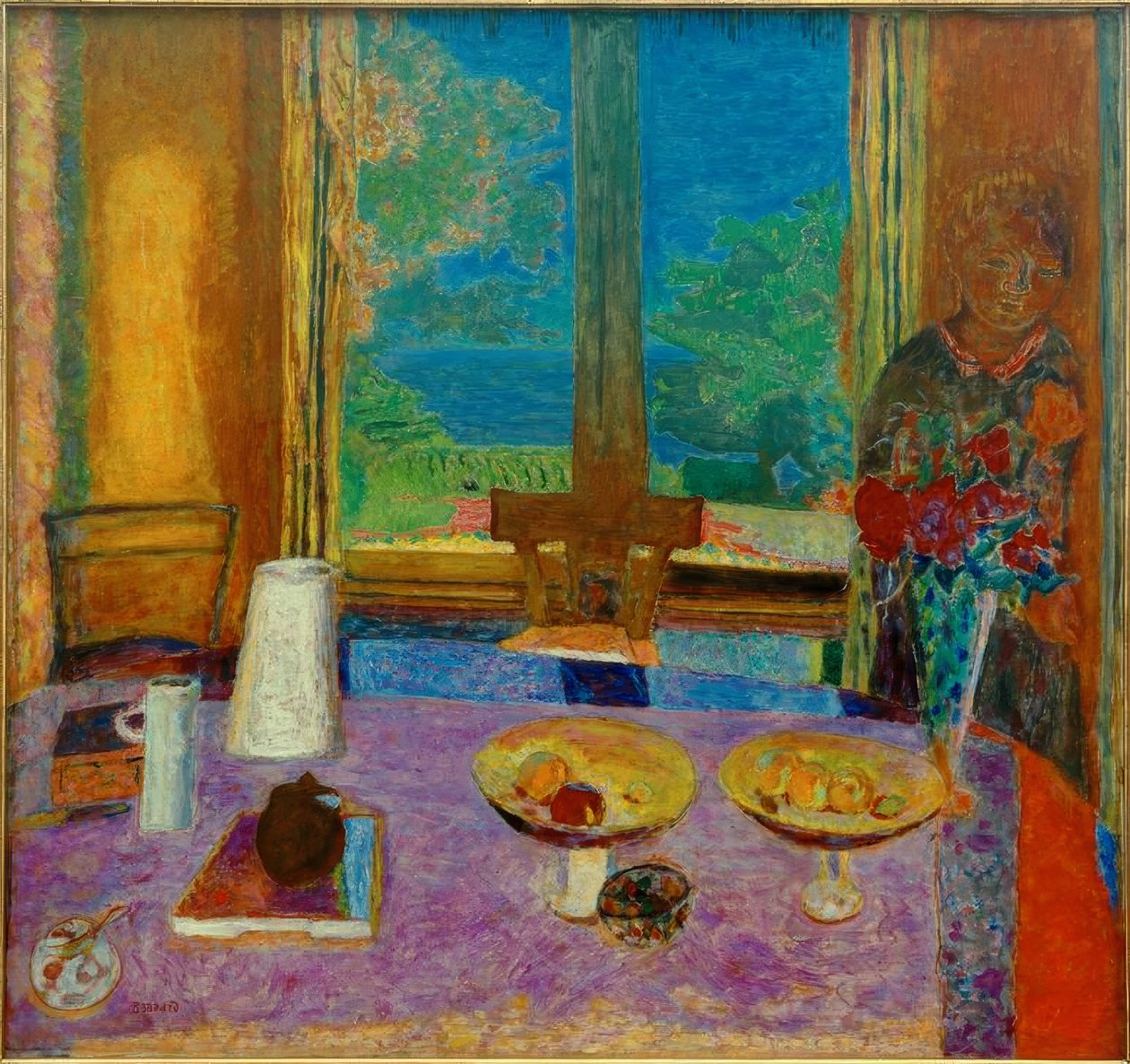 Duża jadalnia z widokiem na ogród autorstwa Pierre Bonnard