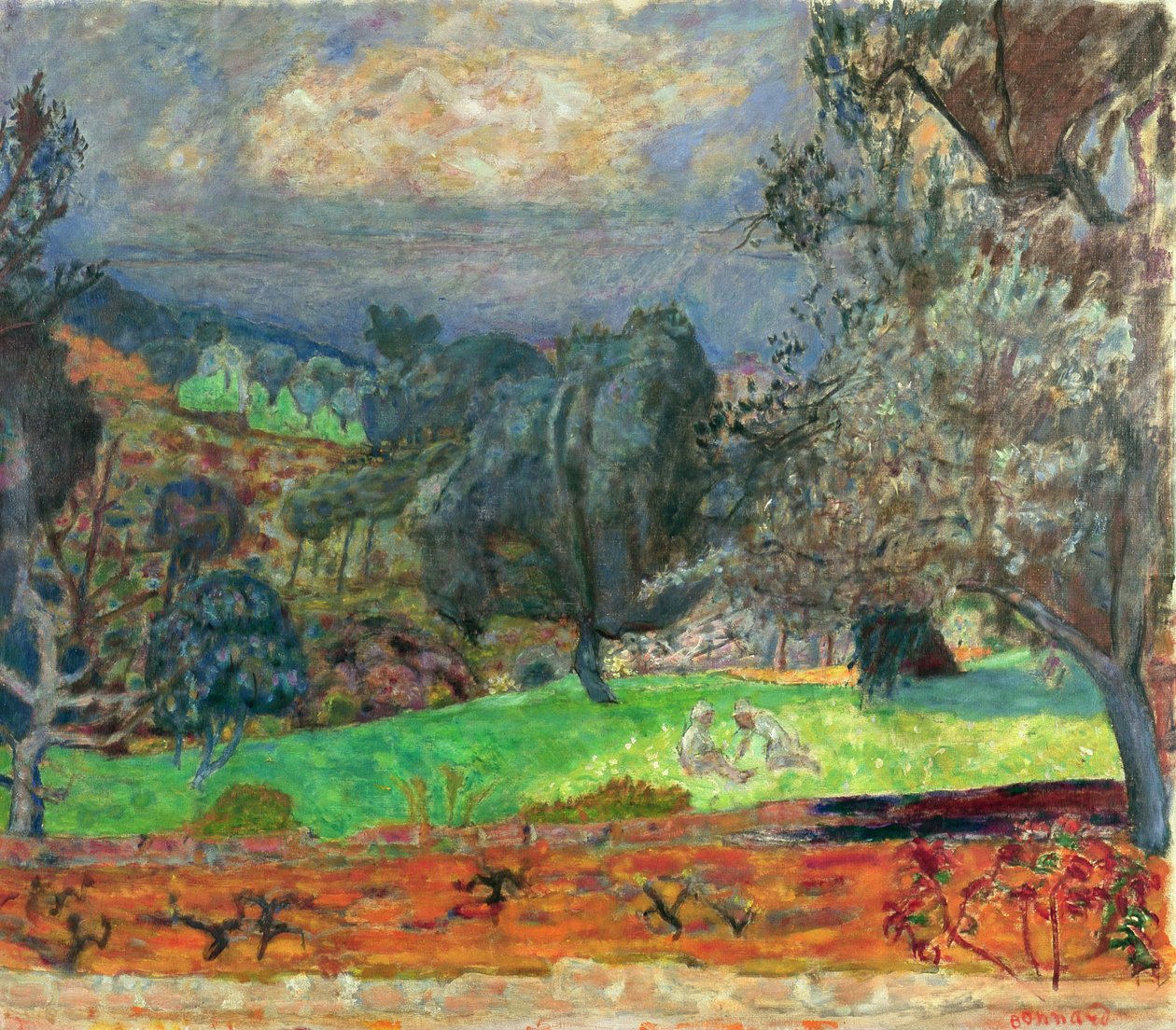 Krajobraz z zachodzącym słońcem, 1927 autorstwa Pierre Bonnard