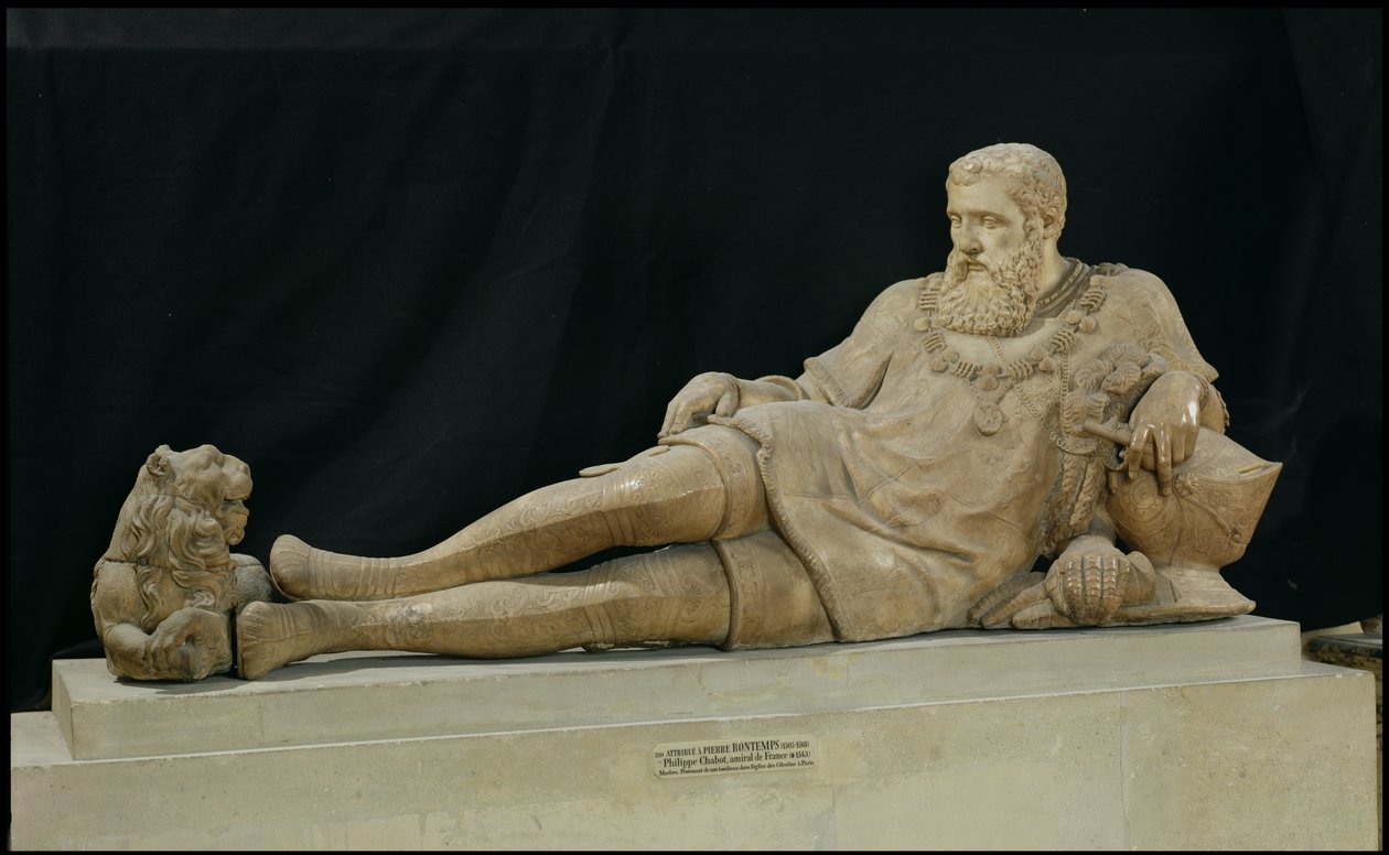 Wizerunek Philippe de Chabot (1480-1543) Admirał Francji, ok. 1570 (marmur) autorstwa Pierre Bontemps