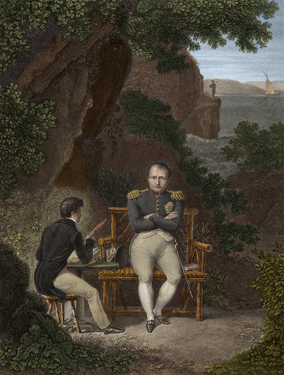 Napoleon I na wygnaniu w Świętej Heleny autorstwa Pierre Charles Bacquoy