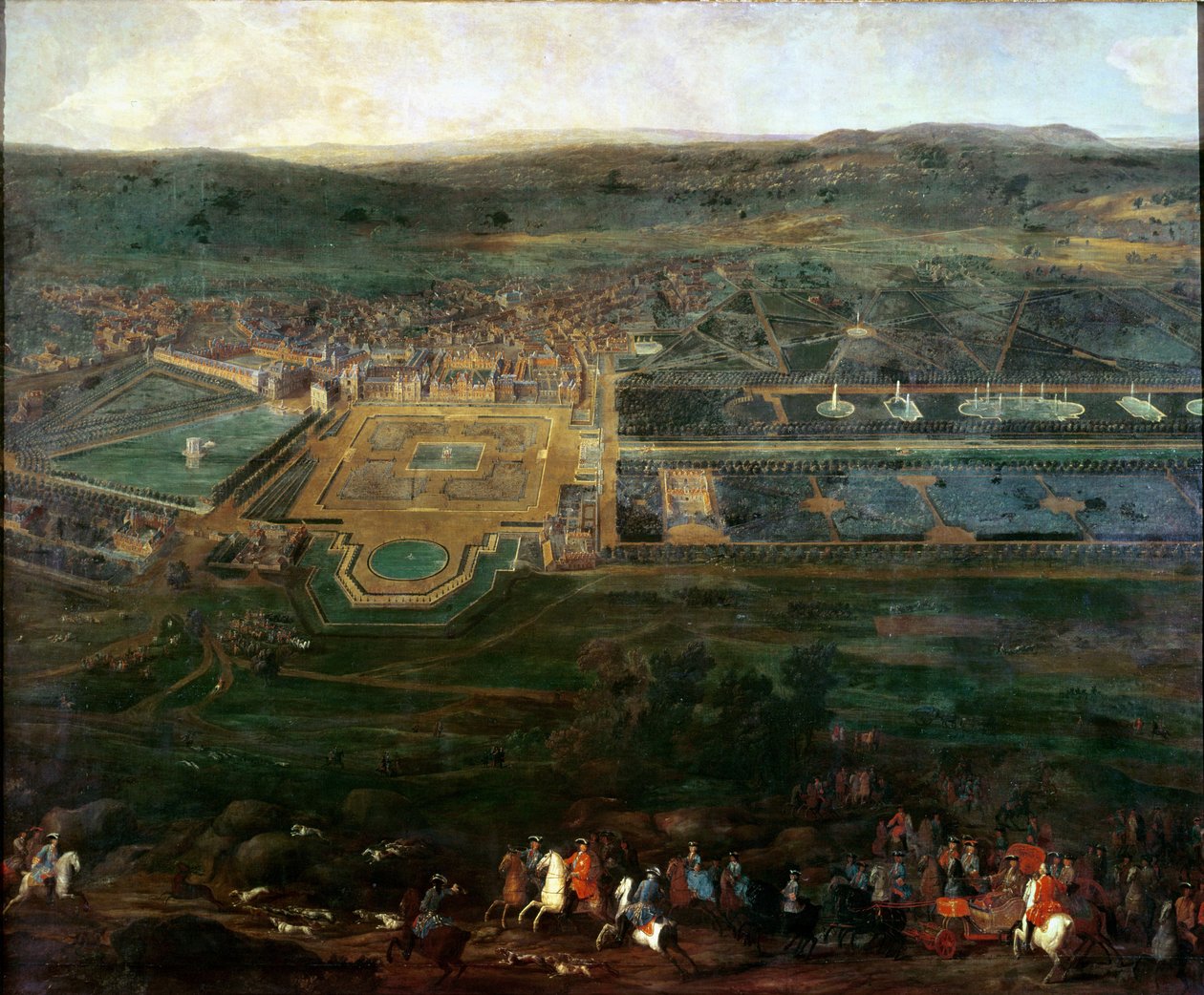 Ludwik XIV (1638-1715) polowanie w pobliżu zamku Fontainebleau autorstwa Pierre Denis Martin