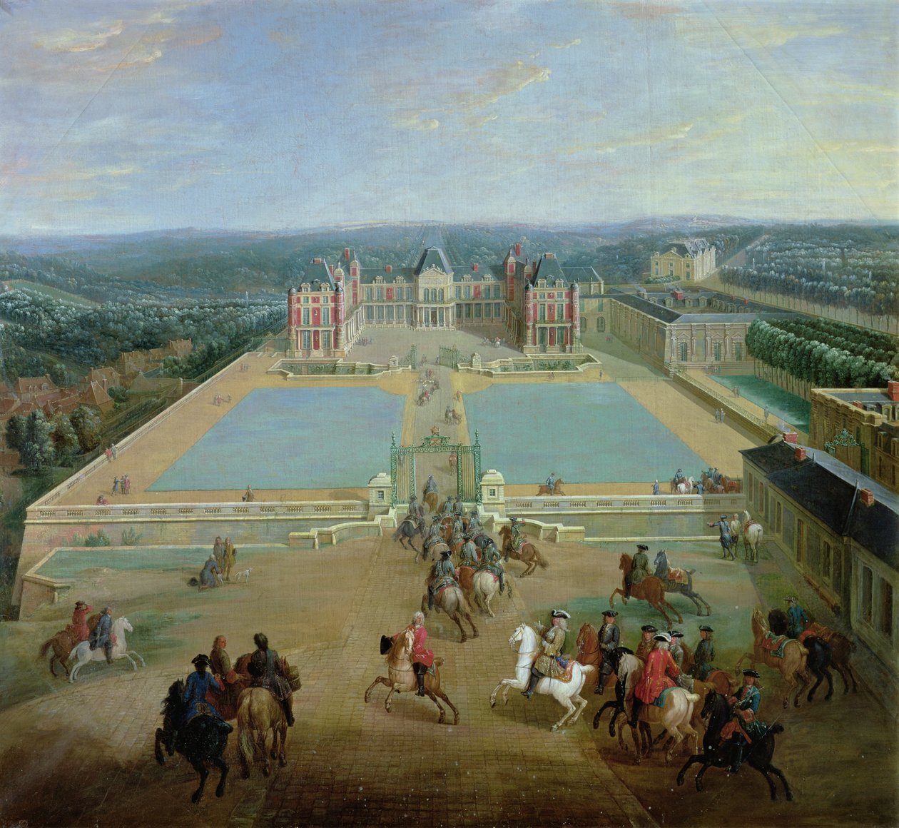 Chateau de Meudon od strony alei, 1722 autorstwa Pierre Denis Martin