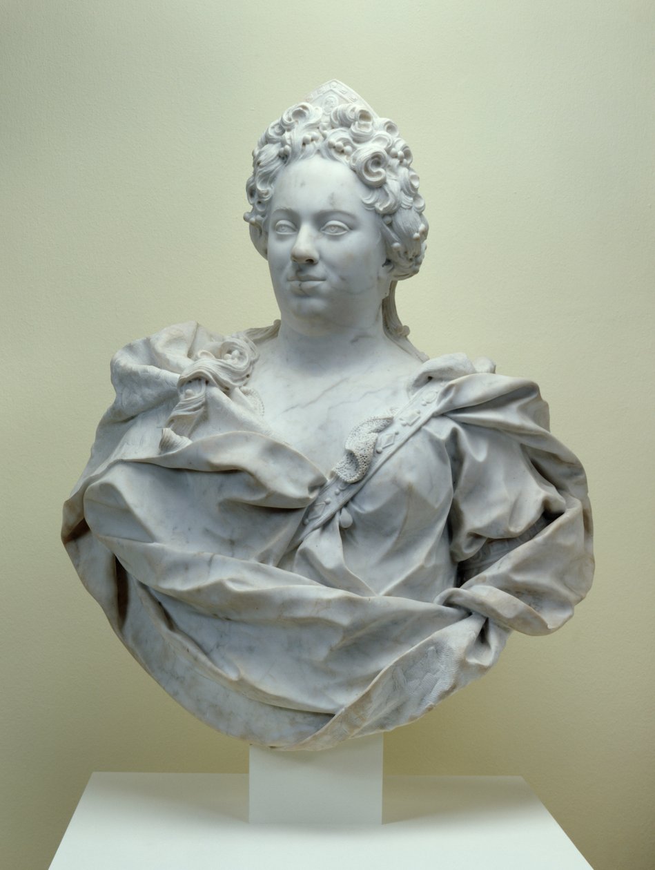 Popiersie hrabiny Marii Amalii, 1714 (marmur carrara) autorstwa Pierre Etienne Monnot