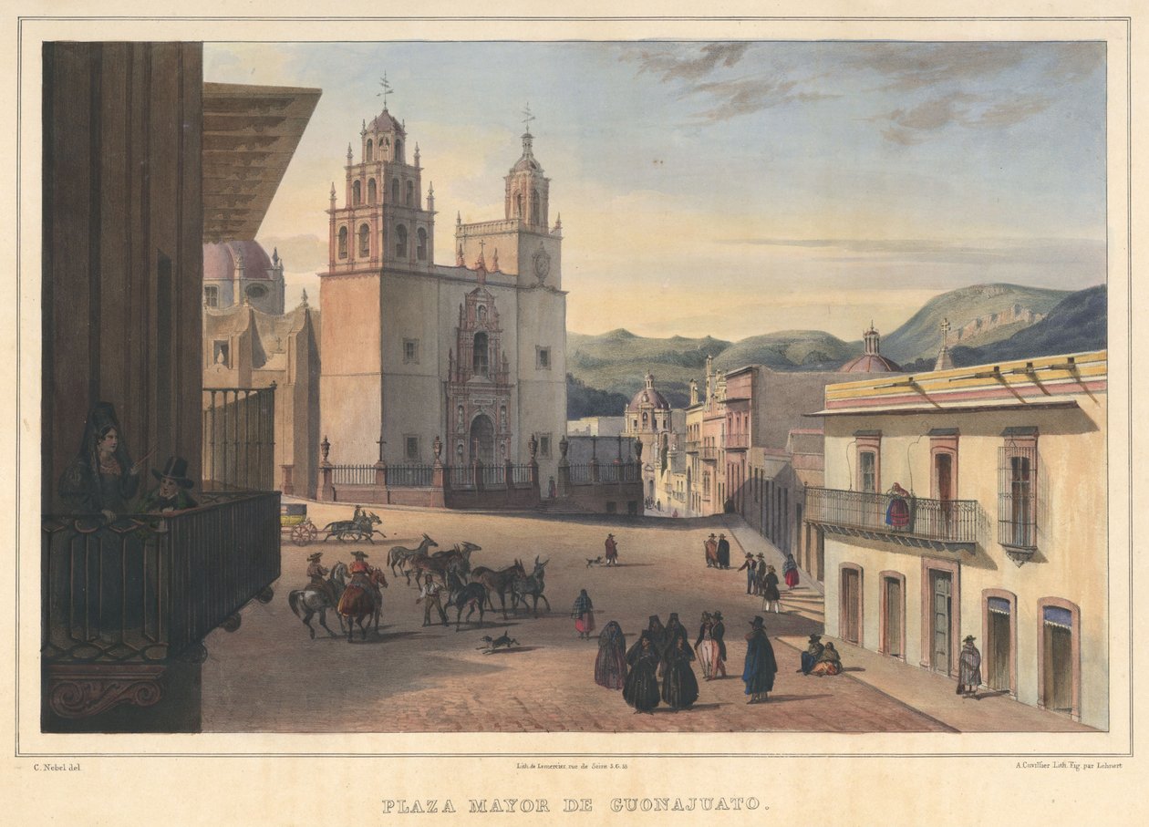 Plaza Mayor de Guanajuato, widok na główny plac Guanajuato, Guanajuato autorstwa Pierre Frédéric Lehnert