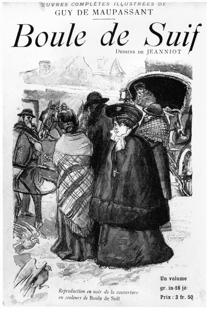 Przednia okładka „Boule de Suif” Guy de Maupassant (1850-93) początek XX wieku autorstwa Pierre Georges Jeanniot