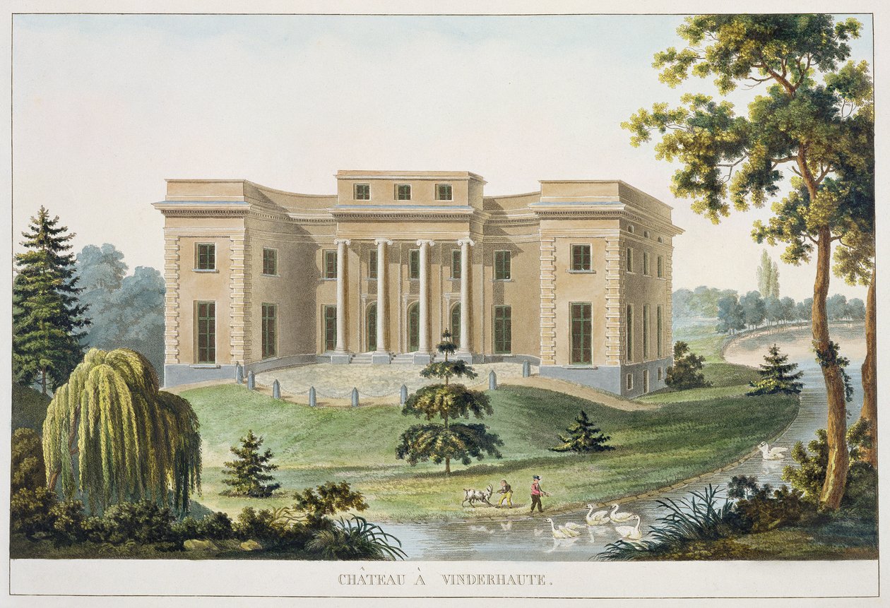 Zamek w Vinderhaute, z "Choix des Monuments, Edifices et Maisons les plus remarquables du Royaume des Pays-Bas" Pierre