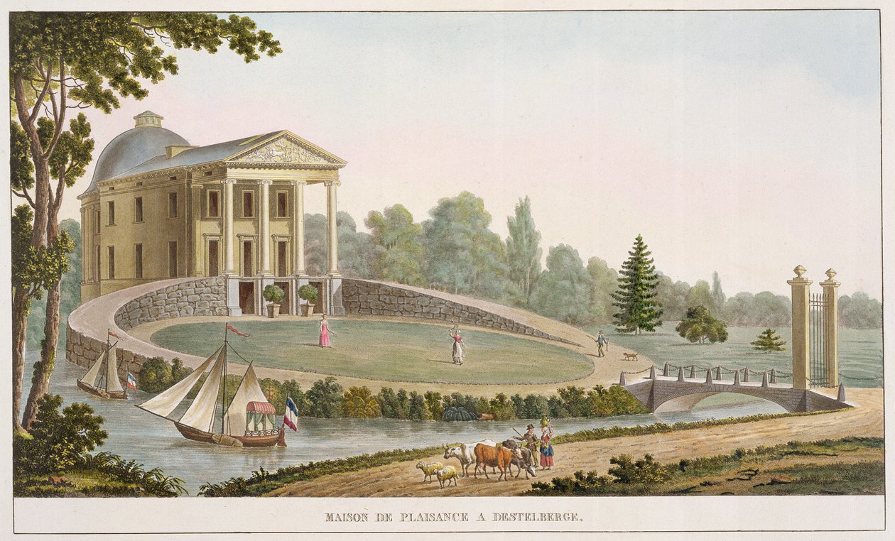 Maison de Plaisance w Destelberge, z "Choix des Monuments, Edifices et Maisons les plus remarquables du Royaume des Pays-Bas" Pierre