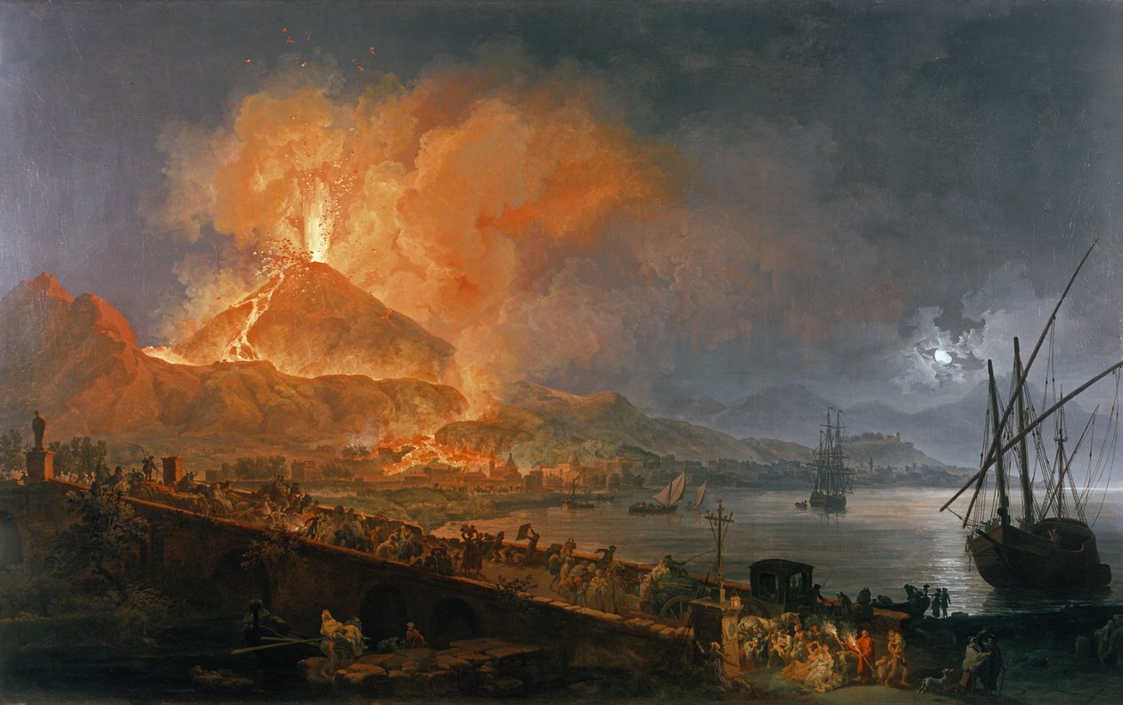 Erupcja Wezuwiusza w 1771 r. autorstwa Pierre Jacques Volaire