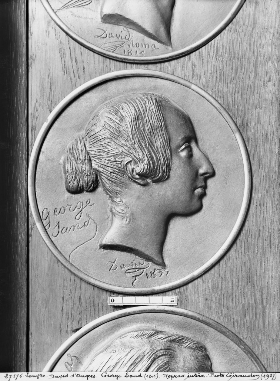 George Sand, 1833 (brąz) autorstwa Pierre Jean David d