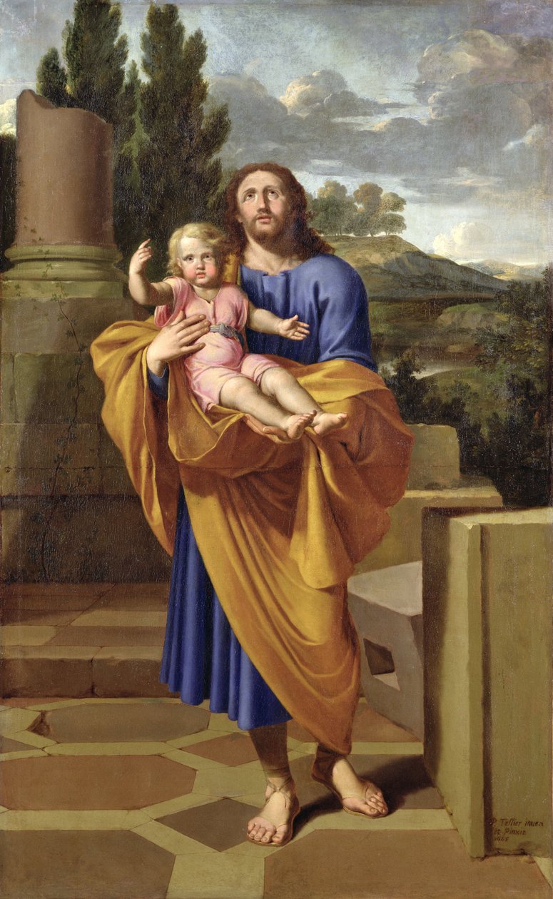 Św. Józef niosący Dzieciątko Jezus, 1665 autorstwa Pierre Letellier