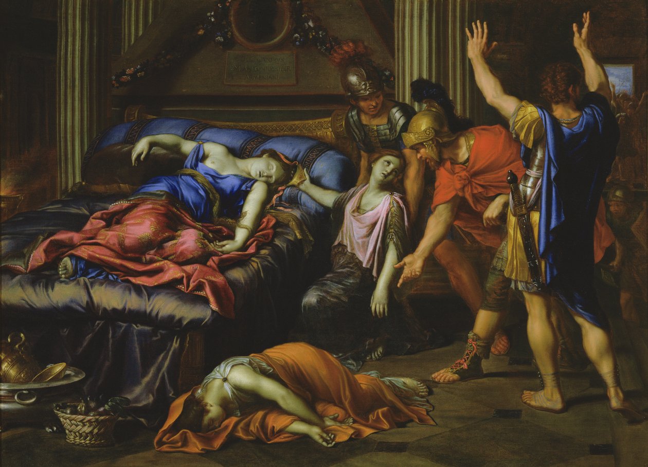 Śmierć Kleopatry autorstwa Pierre Mignard