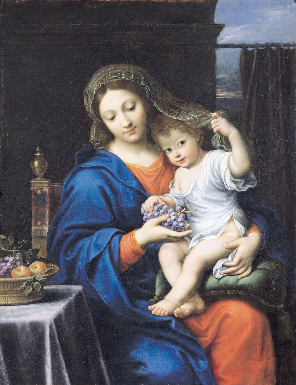 Dziewica Winogron, 1640-50 autorstwa Pierre Mignard