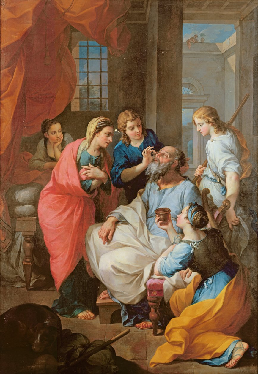 Tobiasz uzdrawiający wzrok ojca, 1733 autorstwa Pierre Parrocel