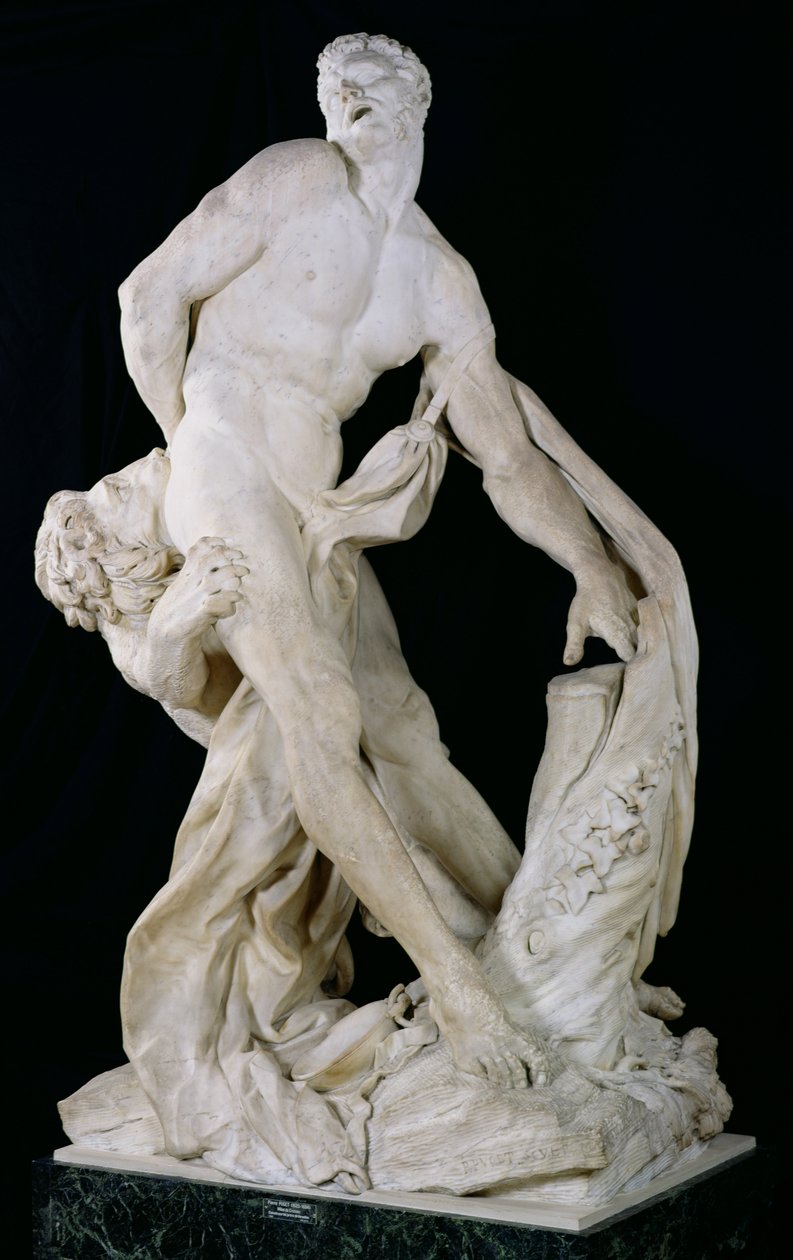 Milo z Croton zaatakowany przez lwa, 1672-82 (marmur) autorstwa Pierre Puget
