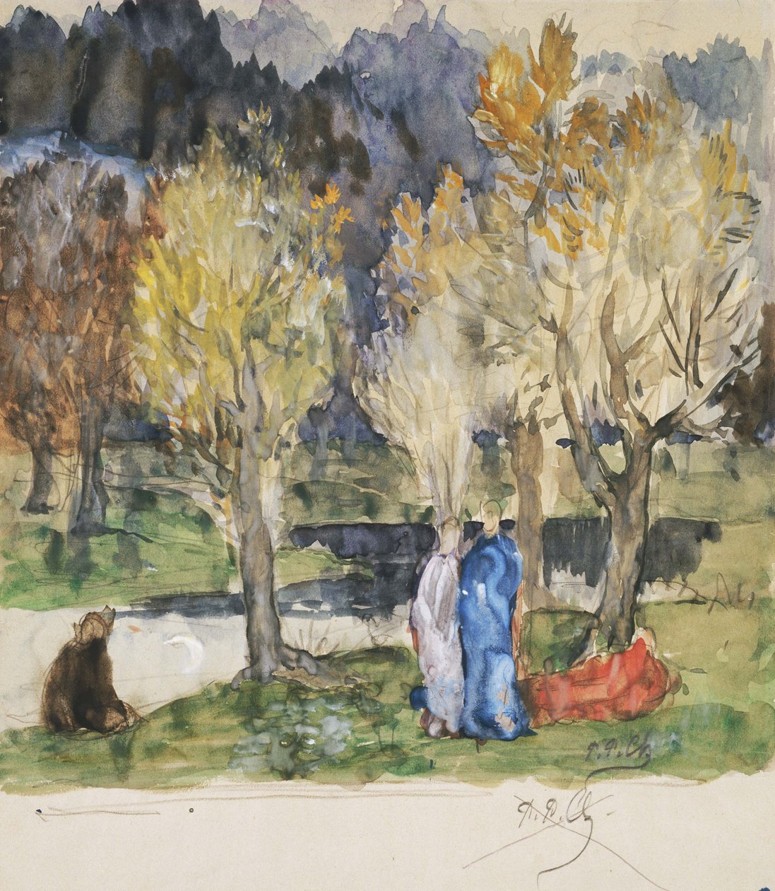 Święty Gaj autorstwa Pierre Puvis de Chavannes