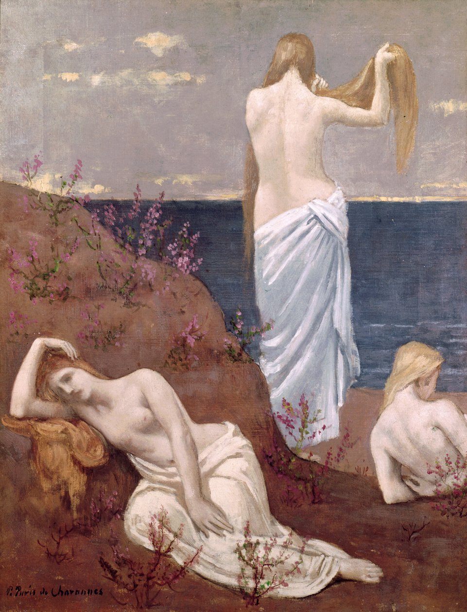 Далайн эргийн залуу охид, 1894 оноос өмнө поли autorstwa Pierre Puvis de Chavannes