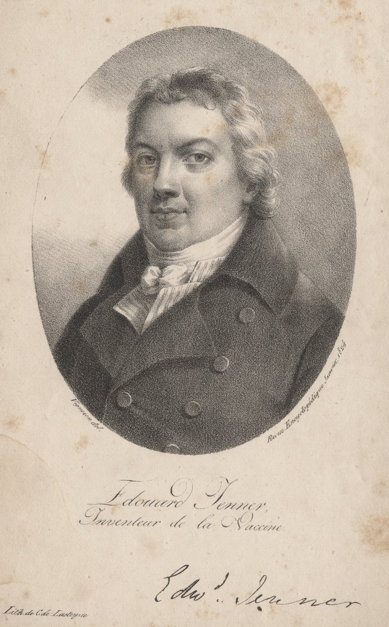 Edouard Jenner, litografia autorstwa Comte Charles Philibert de Lasteyrie, 1824 r. autorstwa Pierre Roch Vigneron