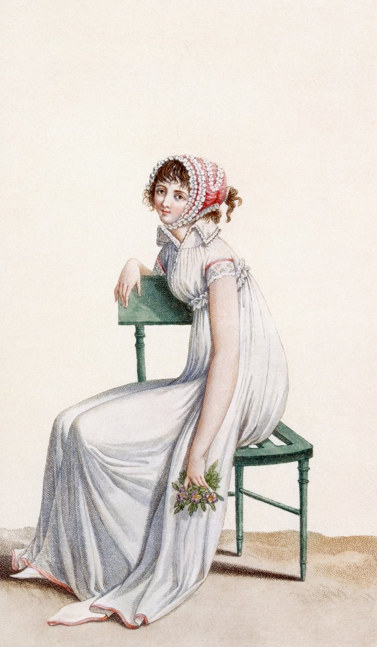Sukienka koszulowa, ilustracja z „Journal des Dames et des Modes”, 1799 autorstwa Pierre de La Mesangere
