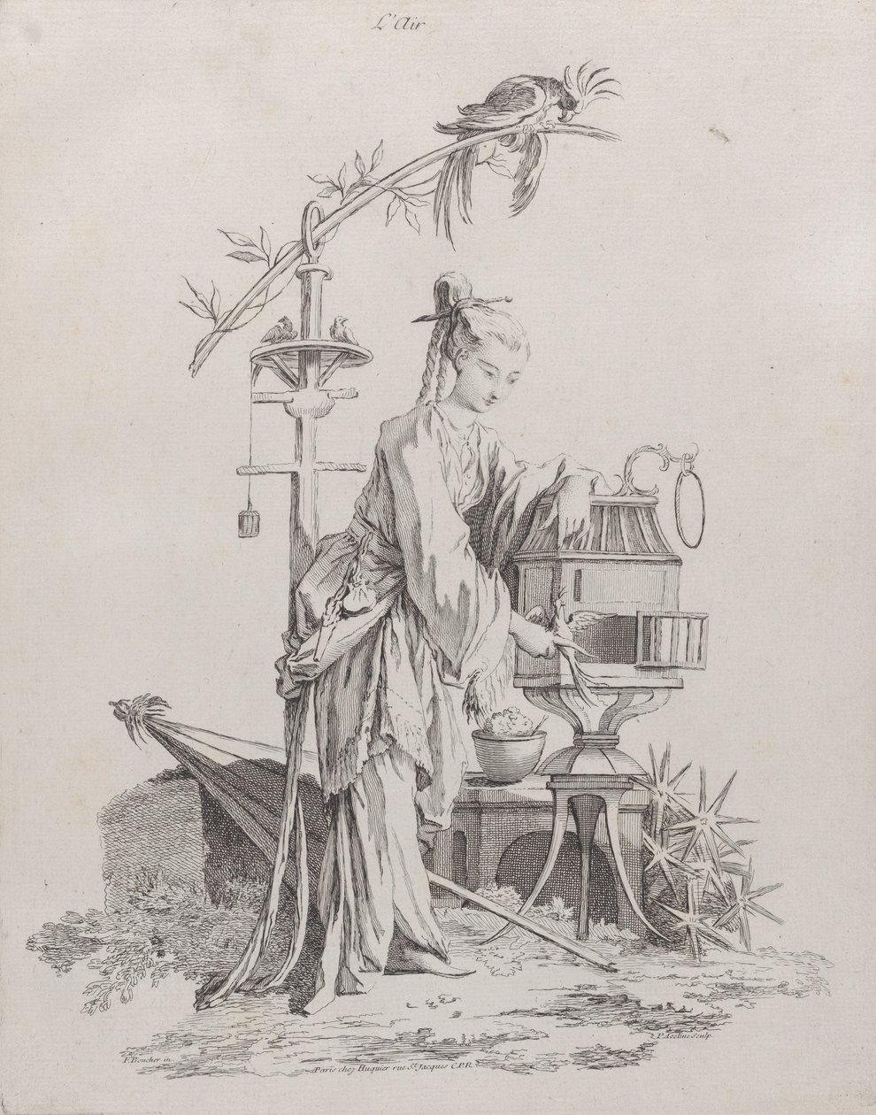 Powietrze, z Czterech elementów, 1738-49. autorstwa Pierre Alexandre Aveline