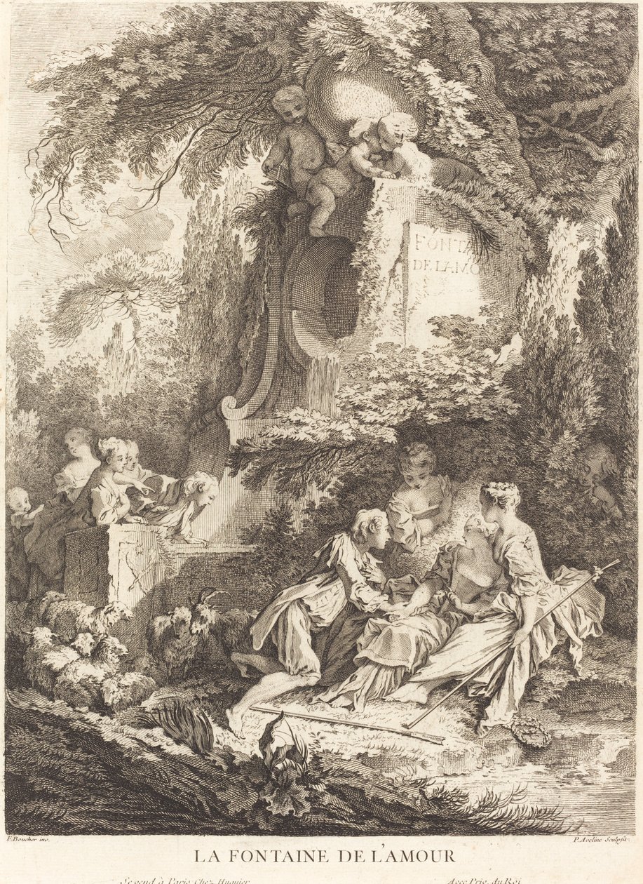 Fontanna Miłości, 1738. autorstwa Pierre Alexandre Aveline