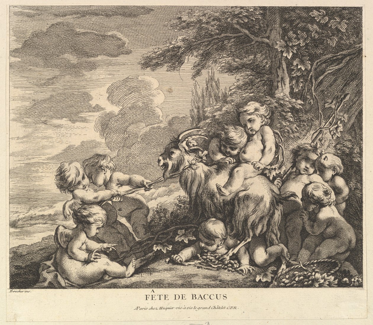 Święto Bachusa, ok. godz. 1738. autorstwa Pierre Alexandre Aveline