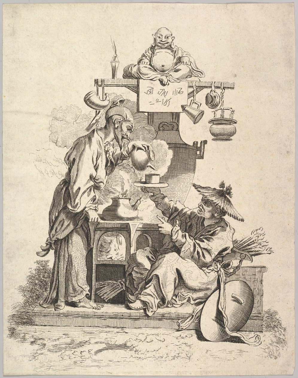 Ogień, ca. 1740. autorstwa Pierre Alexandre Aveline