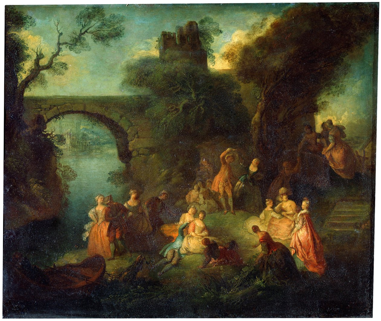 Taniec nad rzeką, ok. 1720-1730. autorstwa Pierre Antoine Quillard