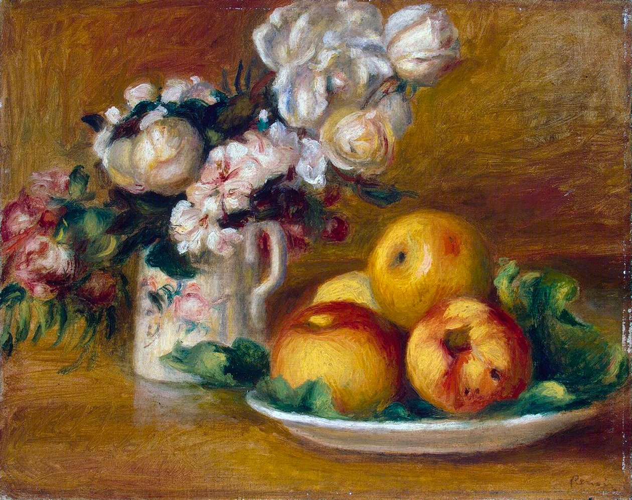 Jabłka i Kwiaty, c1895. autorstwa Pierre Auguste Renoir