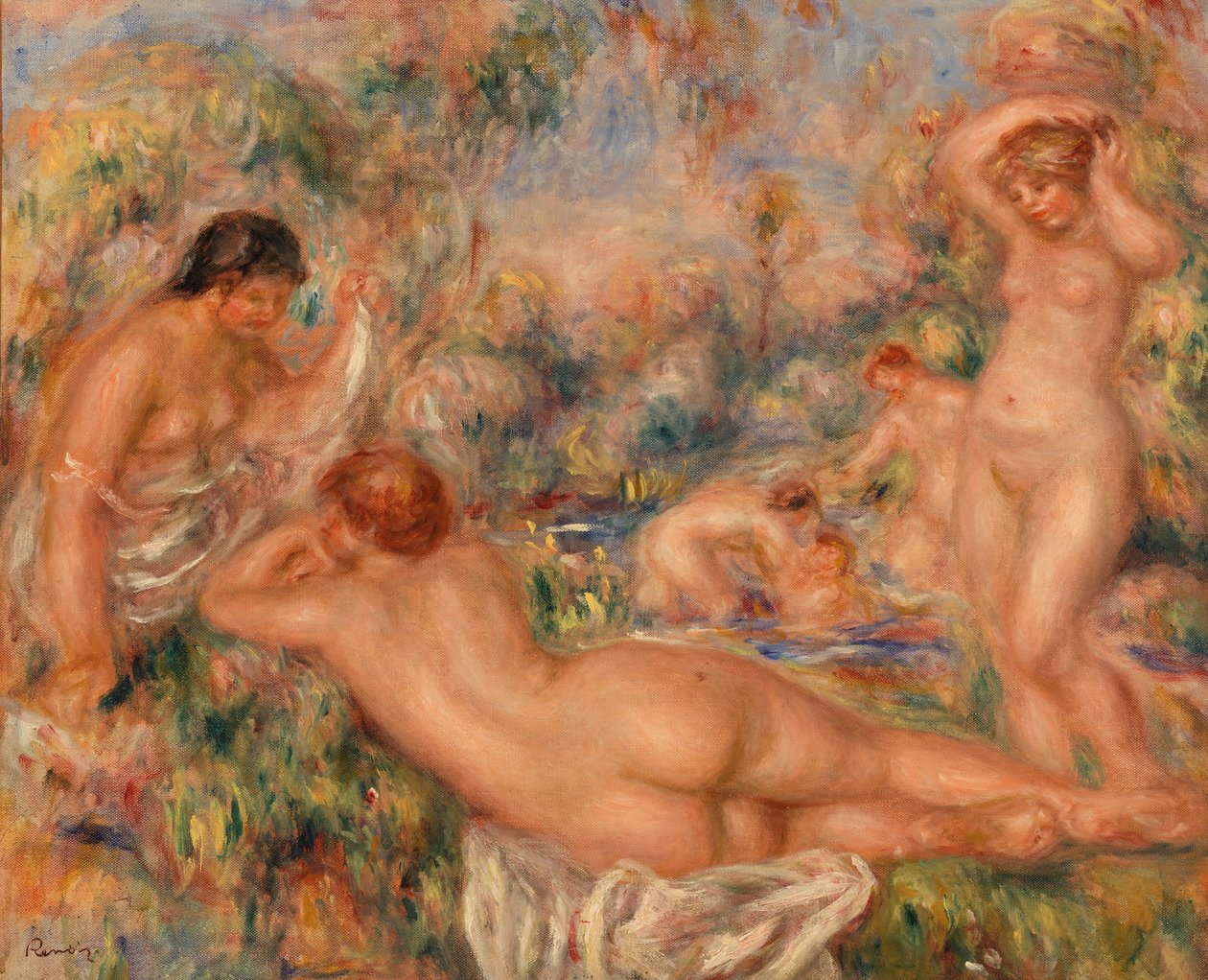 Kąpiących się autorstwa Pierre Auguste Renoir