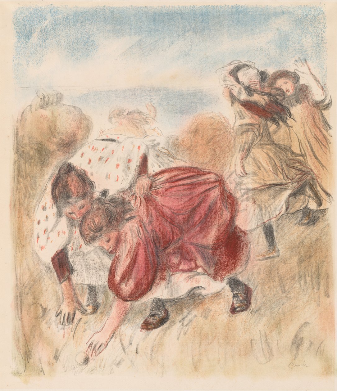Dzieci grające w piłkę, 1900. autorstwa Pierre Auguste Renoir