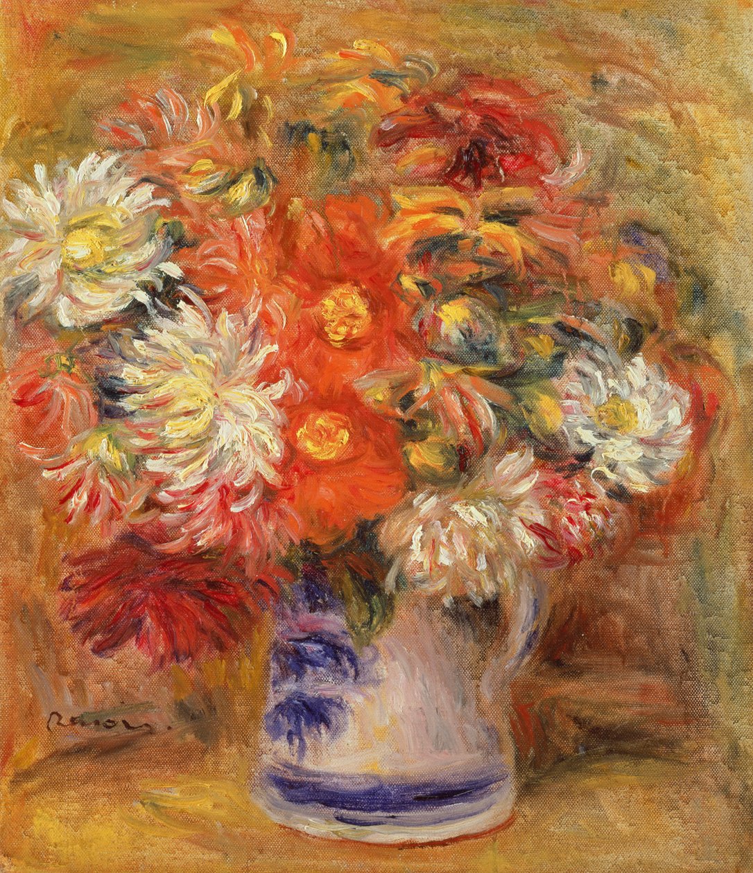 Chryzantemy w wazonie, ok. 1919 autorstwa Pierre Auguste Renoir