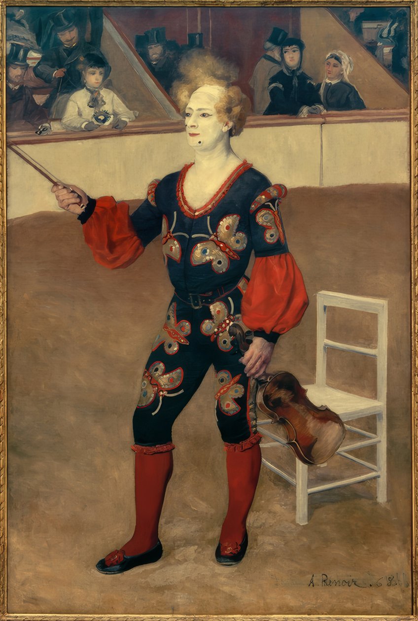 Klaun w cyrku autorstwa Pierre Auguste Renoir