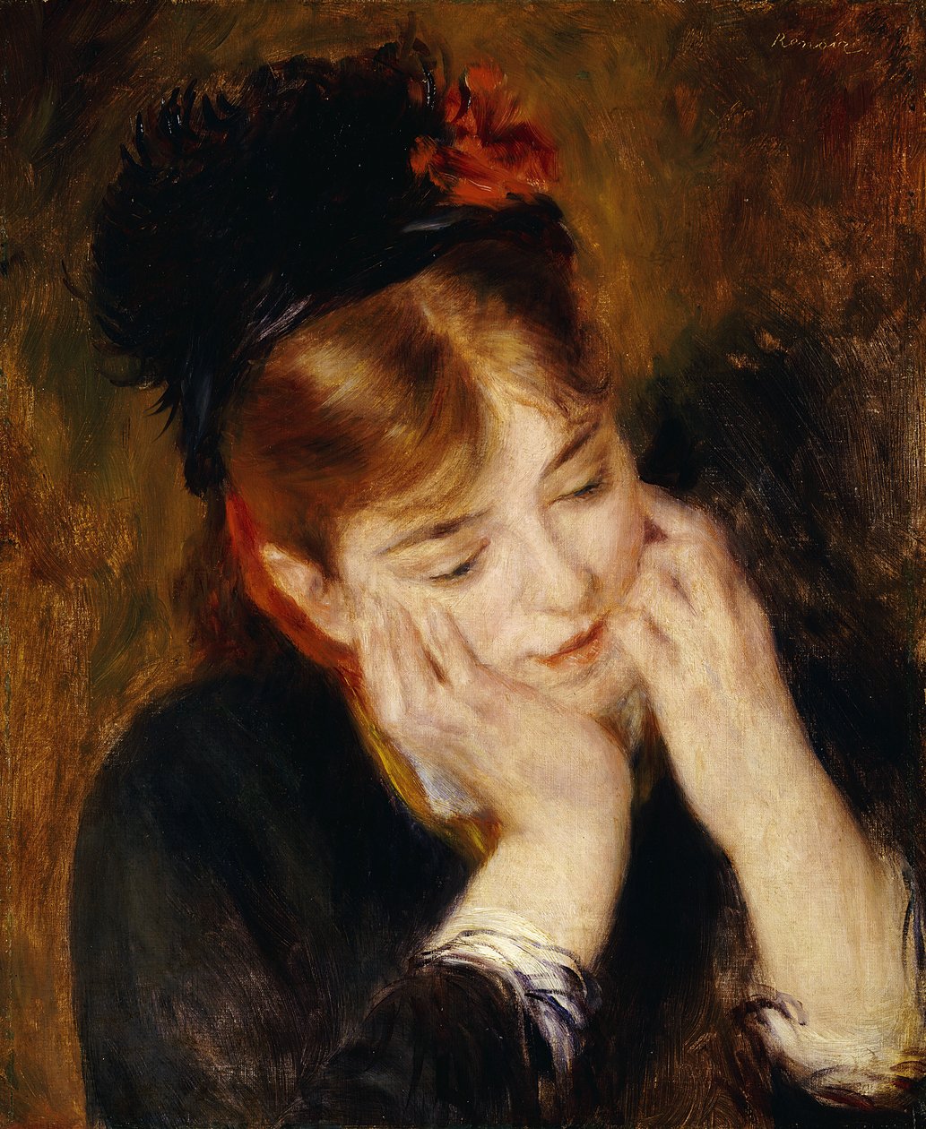 Kontemplacja, 1877 autorstwa Pierre Auguste Renoir