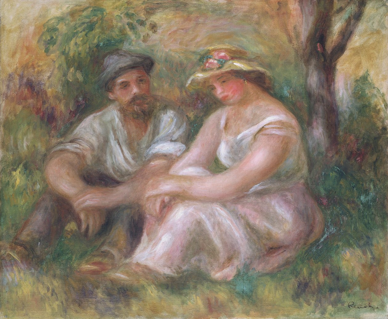 „Rozmowa”, 1912 autorstwa Pierre Auguste Renoir