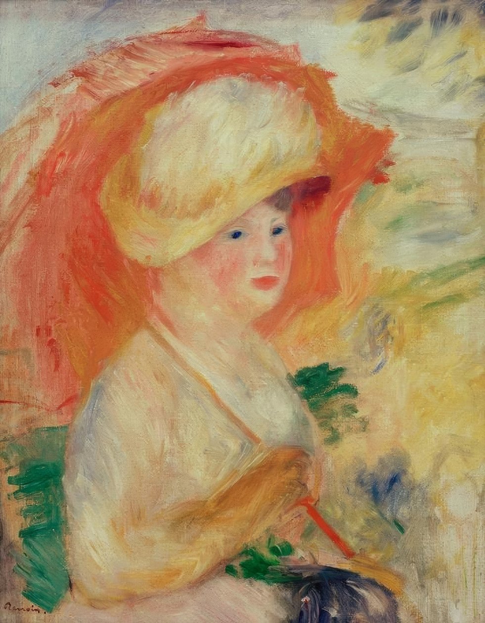 Kobieta z parasolką autorstwa Pierre Auguste Renoir