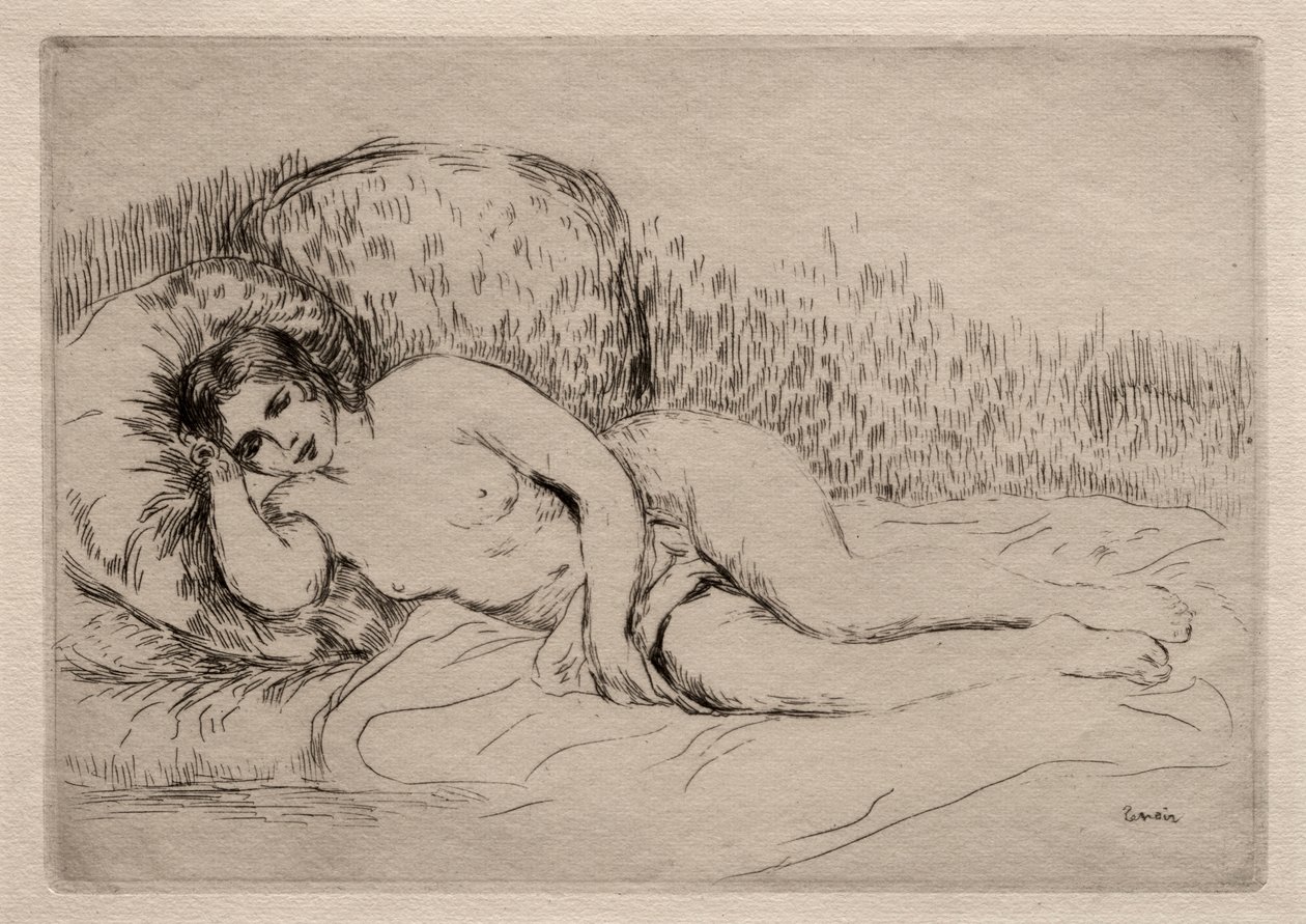 Leżąca naga kobieta. autorstwa Pierre Auguste Renoir