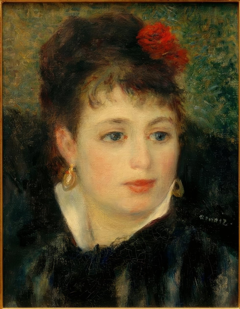 Kobieta z różą autorstwa Pierre Auguste Renoir