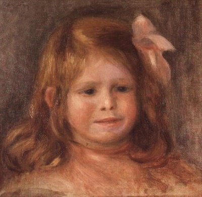 Dziewczyna z różową wstążką autorstwa Pierre Auguste Renoir