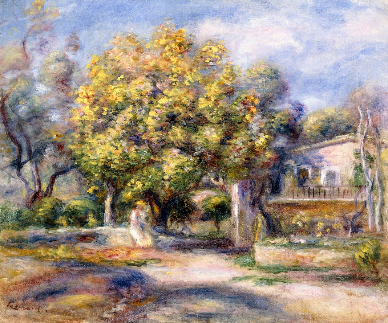 Domy w Cagnes, ok. 1905 autorstwa Pierre Auguste Renoir