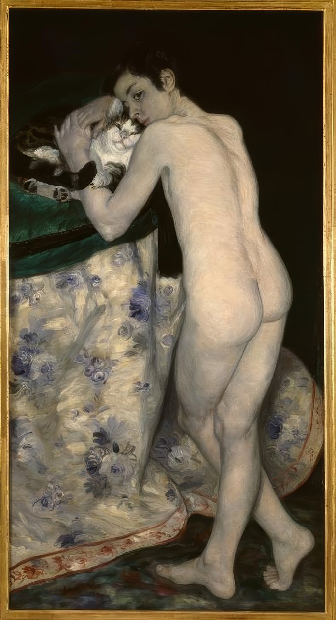 Młody chłopak z kotem autorstwa Pierre Auguste Renoir