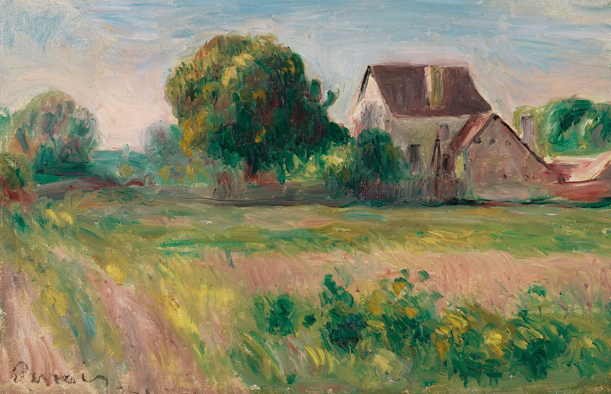 Domy w Essoyes, c. 1890. autorstwa Pierre Auguste Renoir