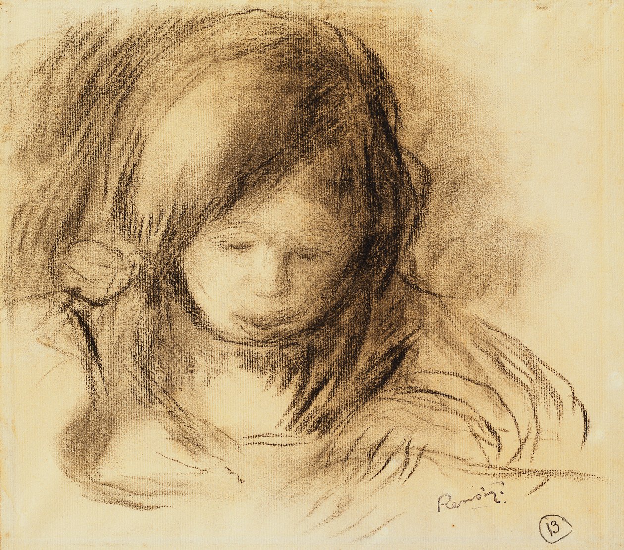 mini pisarz; Coco Encrivant, autorstwa Pierre Auguste Renoir